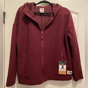 NWT The North Face Women's Sibley Fleece Hoodie in Deep Garnet Red Heather - XL
